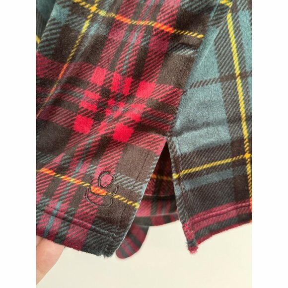 Cuddl Duds Women’s 2X Plaid Red Blue Plaid Plush Pj Top Loungewear Cozy Winter - Picture 6 of 10